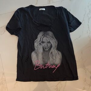 Lauren Moshi Black Graphic T-Shirt Brittany Spears